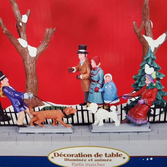 Lemax Paris Marcher Animated Christmas Village Scene Dog Walkers Display Only - Picture 16 of 16